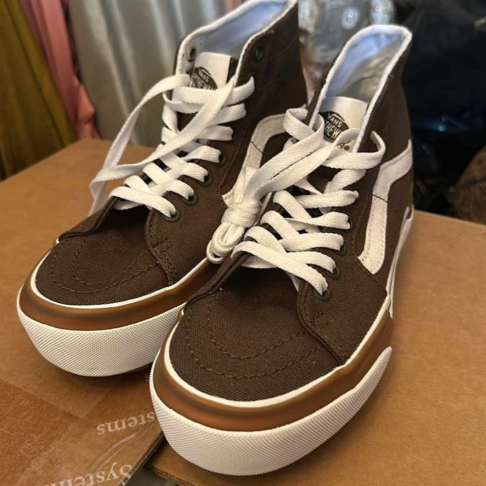 ✔️#63 Brand new Vans Sk8-Hi Tapered Stackform Olive Platform Shoes - Picture 2 of 5